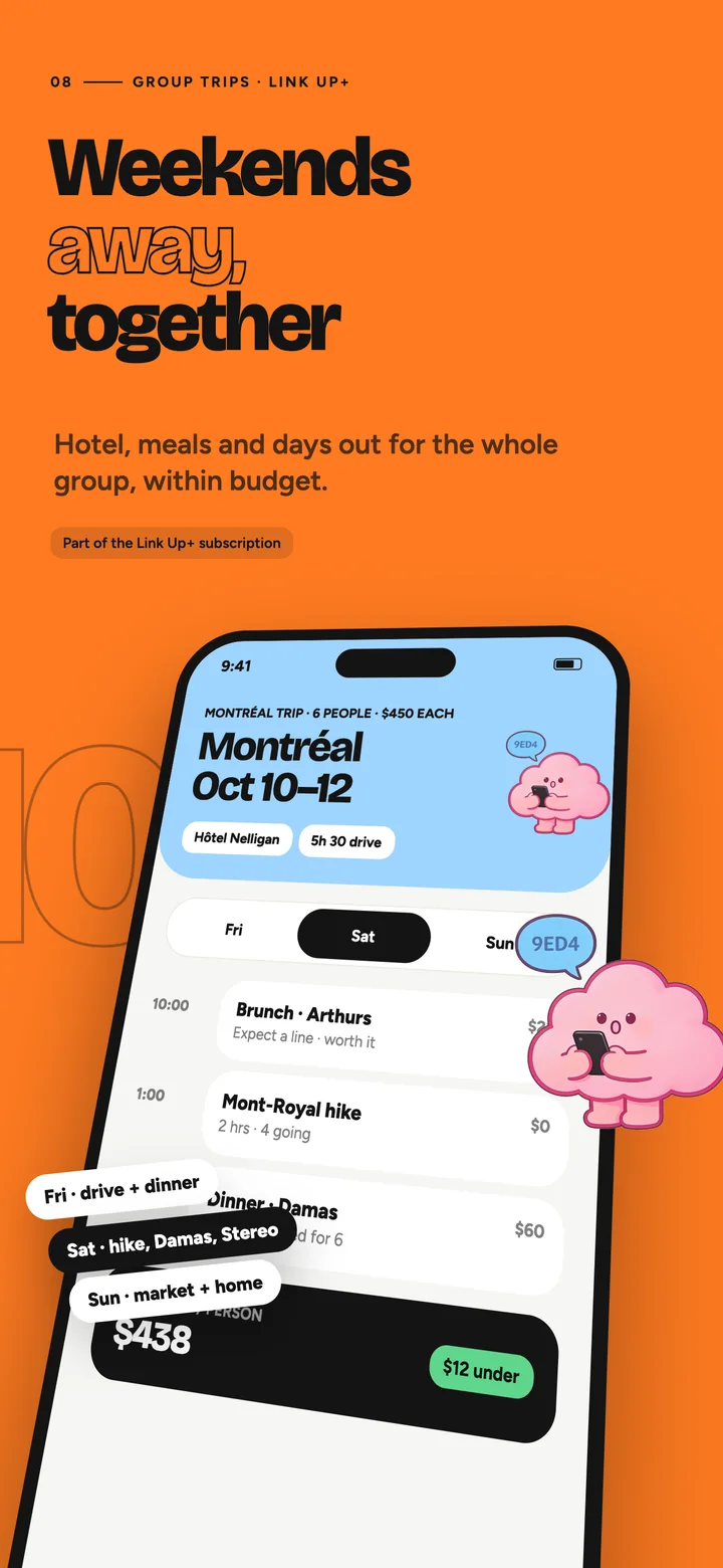 A group trip to Montréal with a day-by-day itinerary and per-person cost